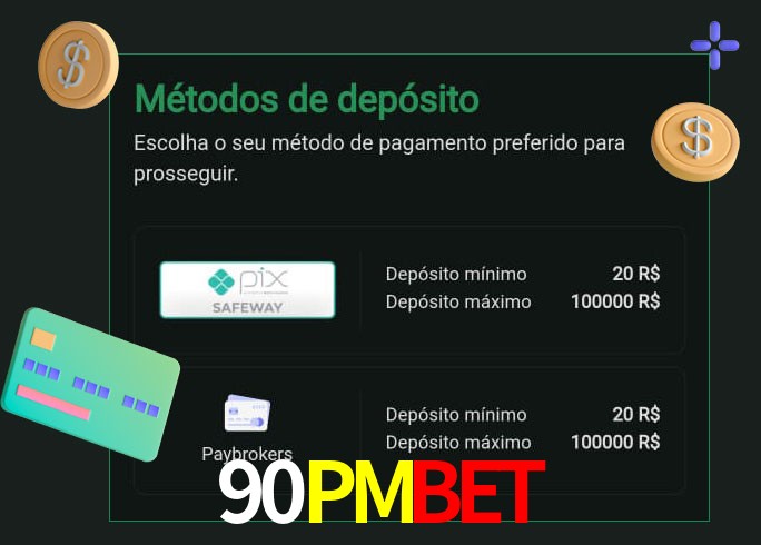 O cassino 90PMBET oferece uma grande variedade de métodos de pagamento