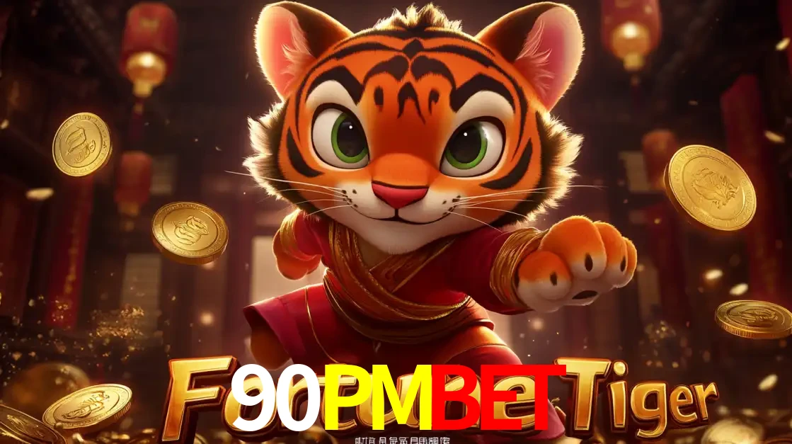O carismático mascote do jogo de slot Fortune Tiger, um tigre fofo em pose de artes marciais, pronto para trazer sorte e multiplicadores de ganhos no cassino online 90PMBET.