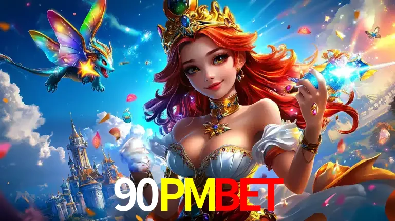 A princesa de um reino de fantasia mágico, com seu pequeno dragão, apresentando um mundo de prêmios encantados nos jogos de caça-níqueis do cassino 90PMBET.